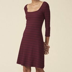 AMOUR VERT Sina Dress in Plum Ora Stripe Size M